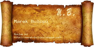 Marek Bulcsú névjegykártya